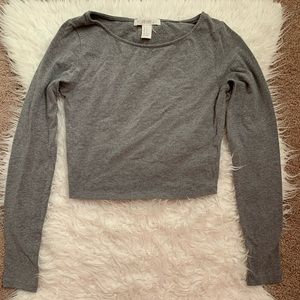 Grey cropped long sleeve